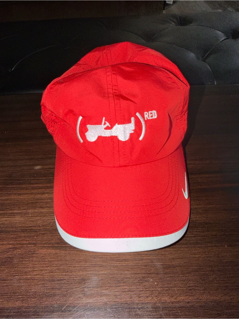 Nike Jeep Red Baseball Cap with White Logo